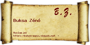 Buksa Zénó névjegykártya